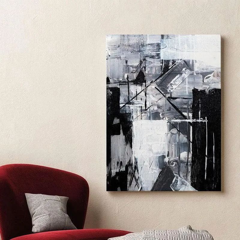 Black and White Abstract Painting - Gallery Wrap media 3