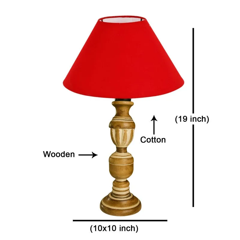 Zenrae Muse Wooden Table Lamp - Red media 8