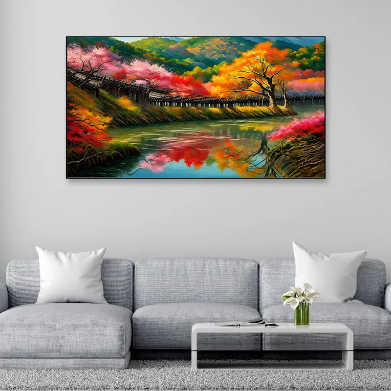 Autumn Reflections Canvas Wall Painting media 3