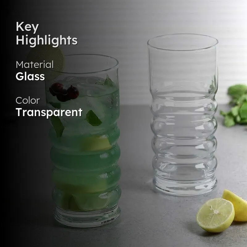 Ribbed Drinking Glass (365mL) - Set Of Six media 2