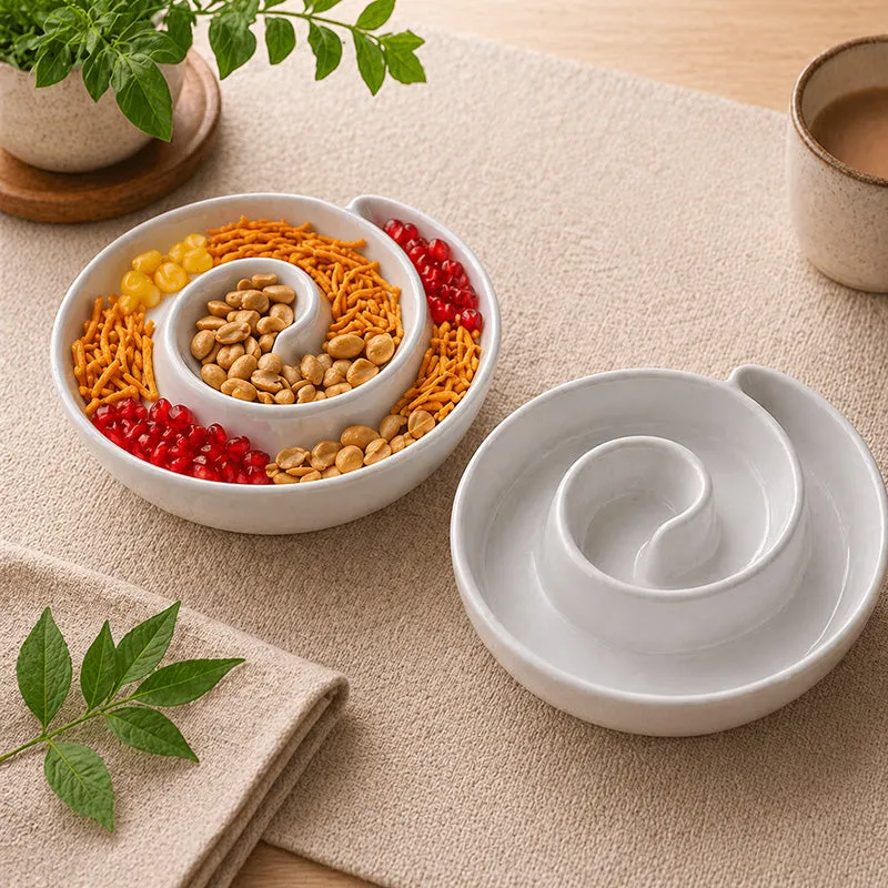 Pure Bliss Spiral Porcelain Platter - Set of Two media 1