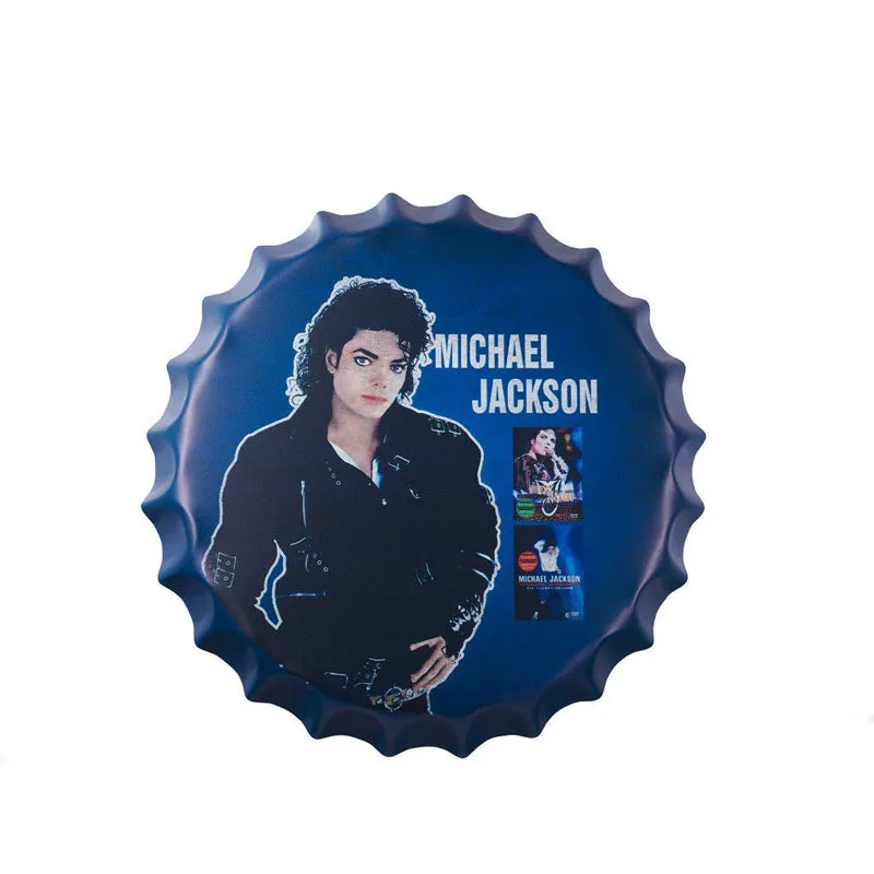 Michael Jackson Blue Bottle Cap Metal Wall Accent media 3