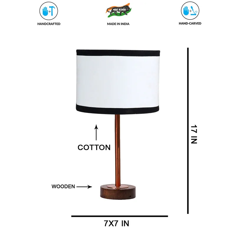 Cotin I Stripe Rodin Wooden Table Lamp - White,Copper,Brown media 7