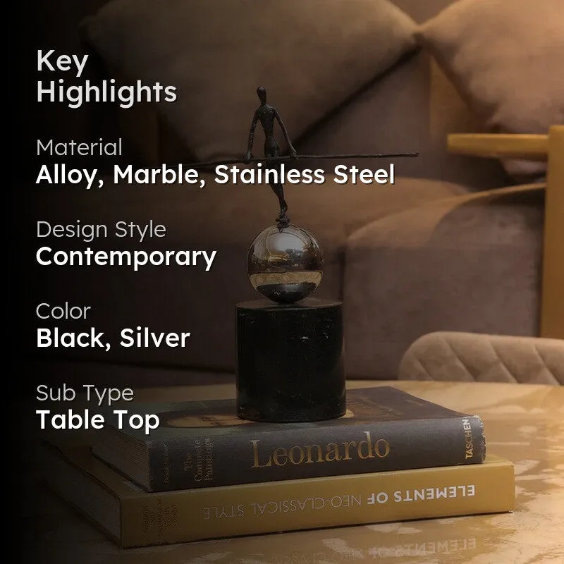 Elaris Form Marble & Steel Showpiece media 2