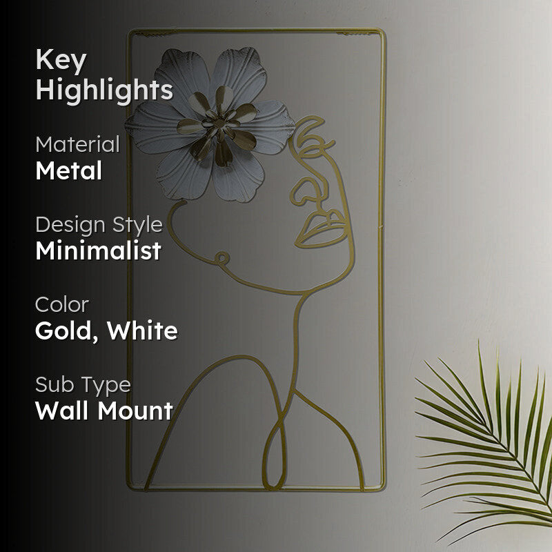 Femina In Flore Metal Wall Accent - White media 2