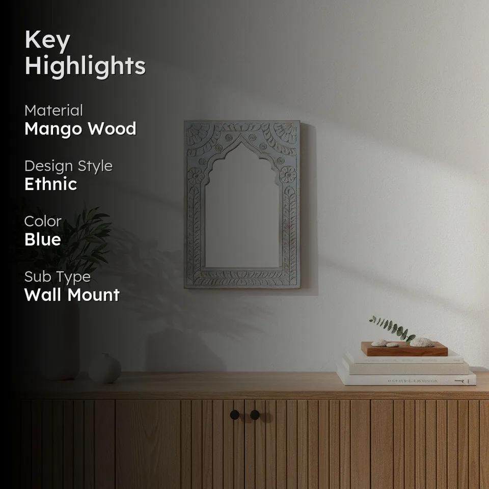 Tazva Decorative Mango Wood Wall Mirror media 2