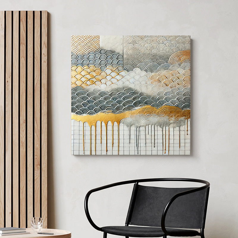 Metallic Abstract Wall Painting