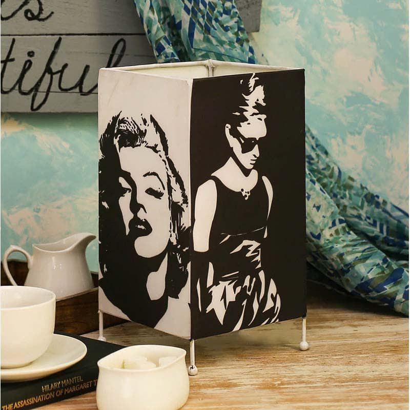 The Icons Fabric Table Lamp - Black,White media 3