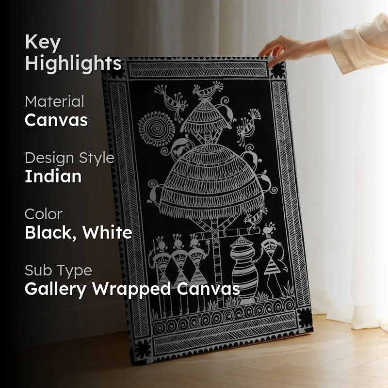 Warli Divine Canvas Wall Art & Paintings media 2