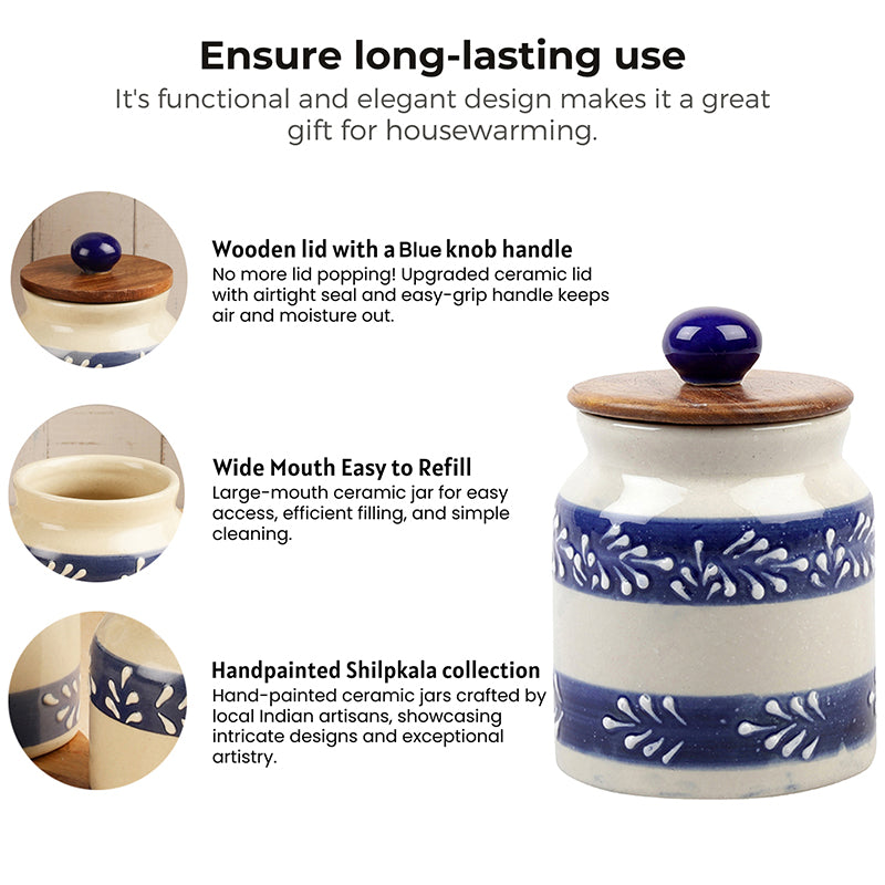 Jiva Ceramic Jar (500 mL Each) - Set Of Two image 4