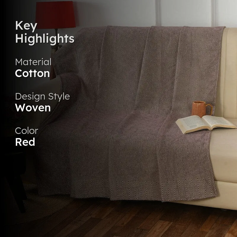 Loomora Zigzag Cotton Throws - Red media 2