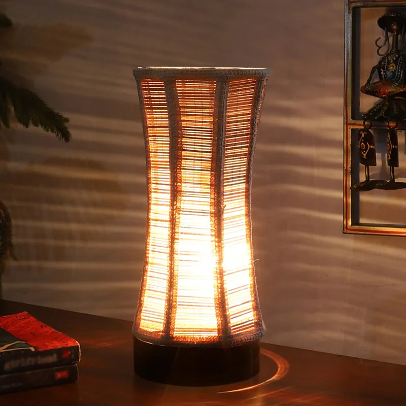 Solira Bamboo Curve Table Lamp - Brown media 1