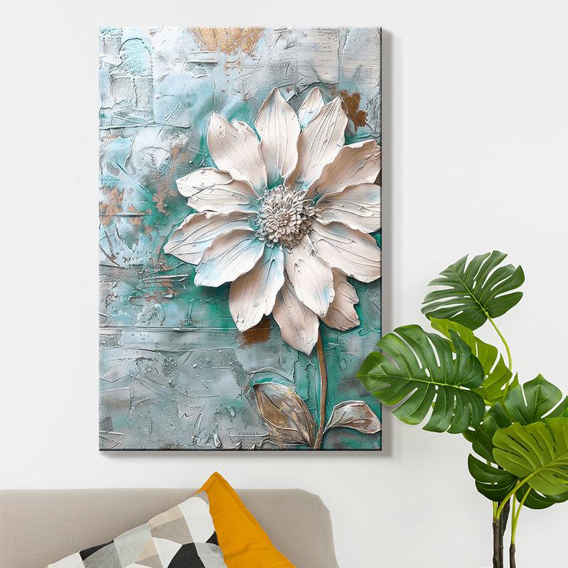 Frosted Elegance Floral Poly Canvas Wall Painting media 5