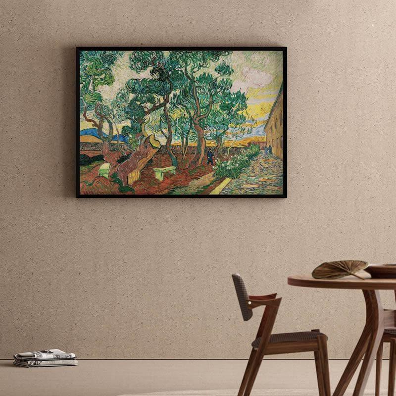 The Garden Of Saint Paul Hospital By Vincent Van Gogh - Black Frame