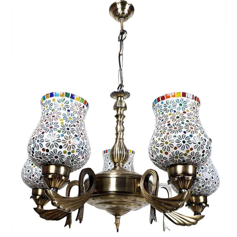 Omra Vistara Mosaic Bronze Ceiling Lamp - Multicolor media 3