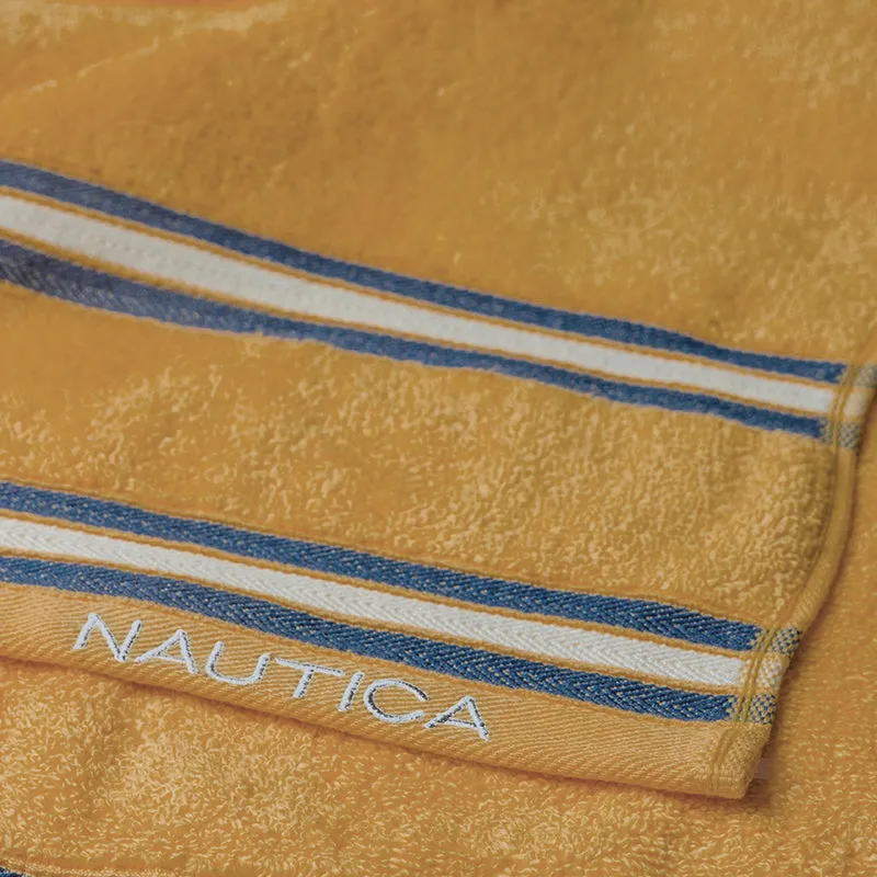Nautica Dual Down Cotton Bath Towel (Beige & Coral) - Set Of Two media 6