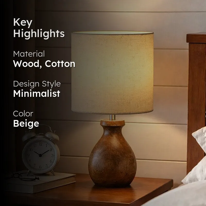 MinimalRadiance Wooden Table Lamp - White media 2