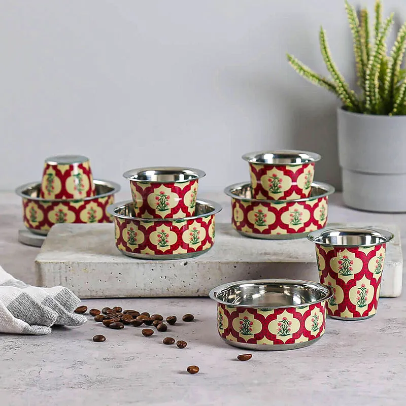 India Circus Brio Brass Dabara Set (100 mL/150 mL) - Eight Piece Set media 1