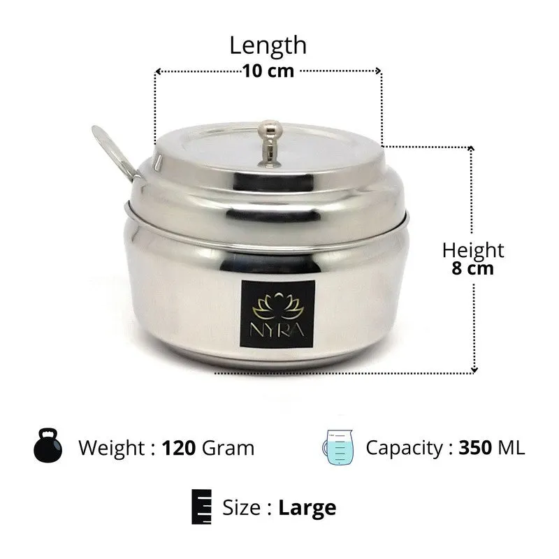 Jivara Stainless Steel Ghee Pot with Spoon media 8