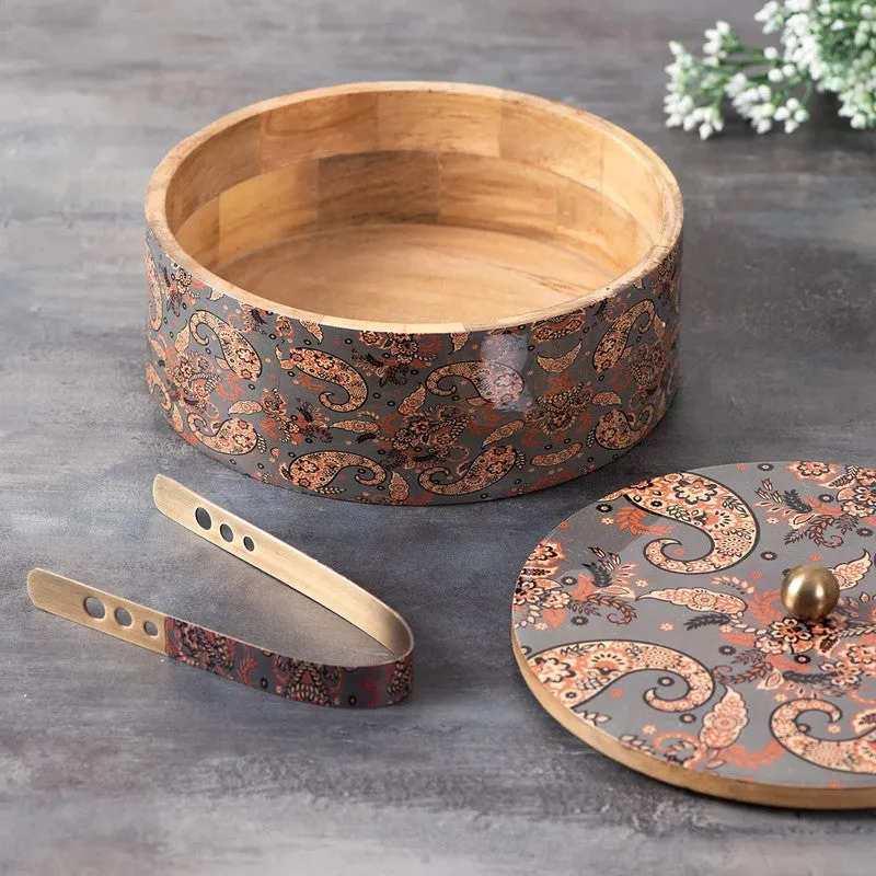 Crafta Mango Wood Round Masala Box - Three Piece Set media 9