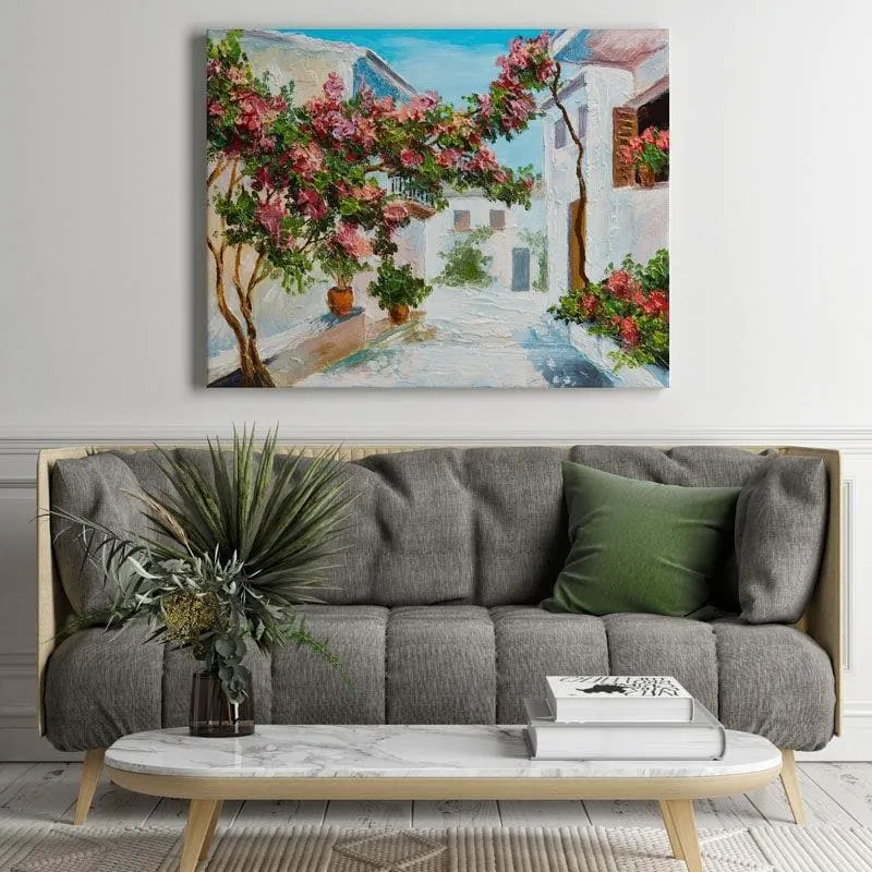 The Streets Of Santorini Canvas Wall Painting - Gallery Wrap media 3