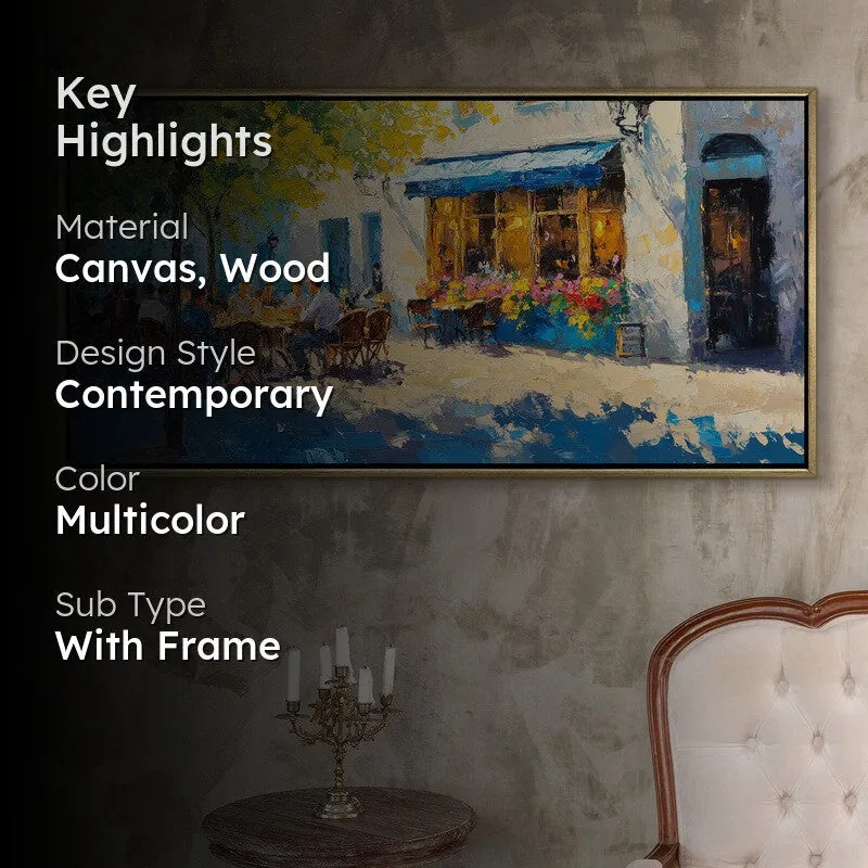 Dappled Bistro Canvas Wall Painting With Frame media 2
