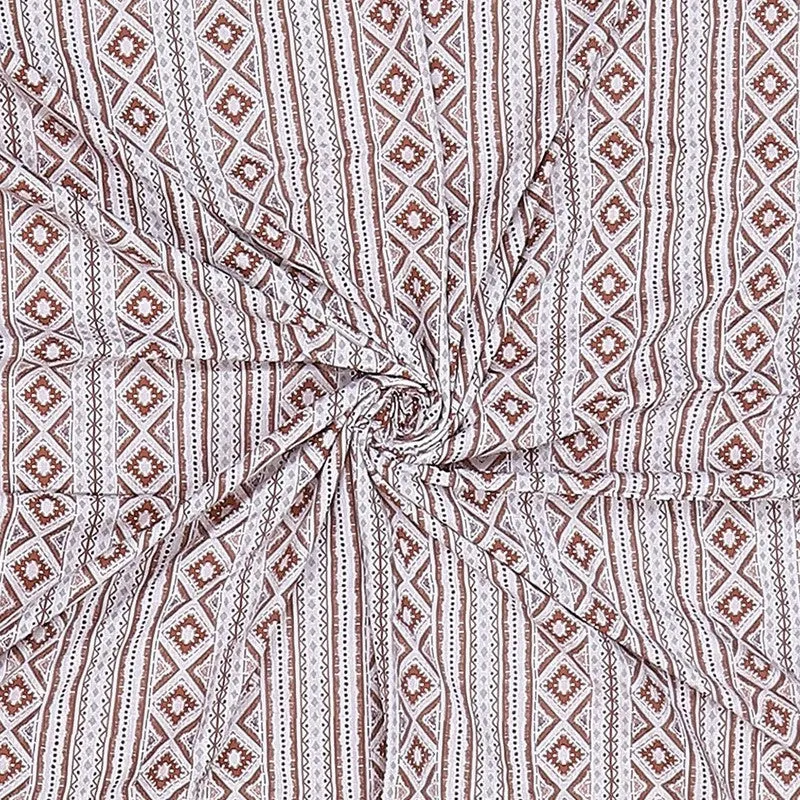 Monte Carlo Strivya Geometric Polycotton Reversible Dohar (Peach) - 150 GSM media 6