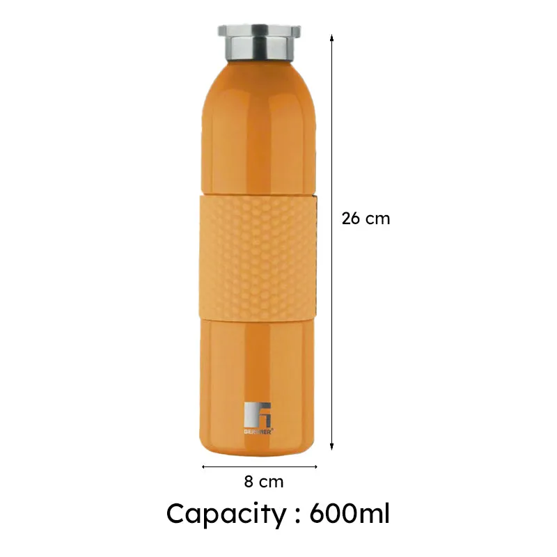 Bergner Walking Mid Grip Thermosteel Hot And Cold Flask (Orange) - 600 mL media 6