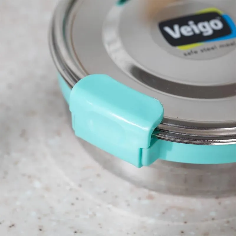 Ivago Steel Airtight Lunch Box (Aqua) - 275 mL media 3