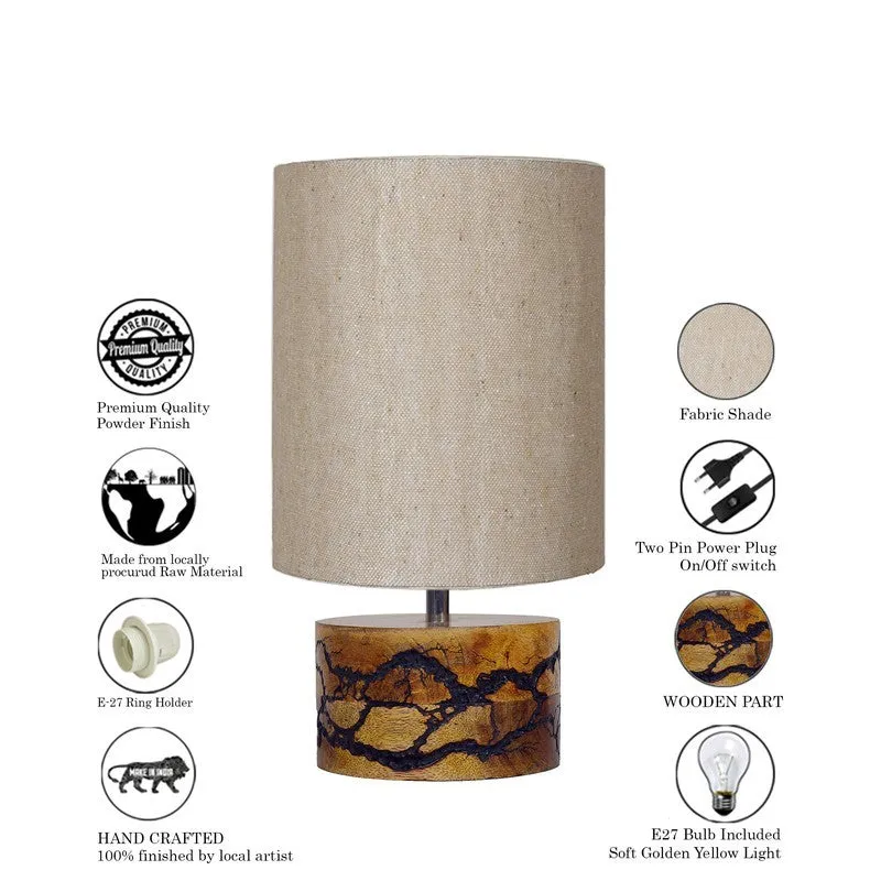 LineaLight Simple Modern Wooden Table Lamp - bEIGE,Brown media 6
