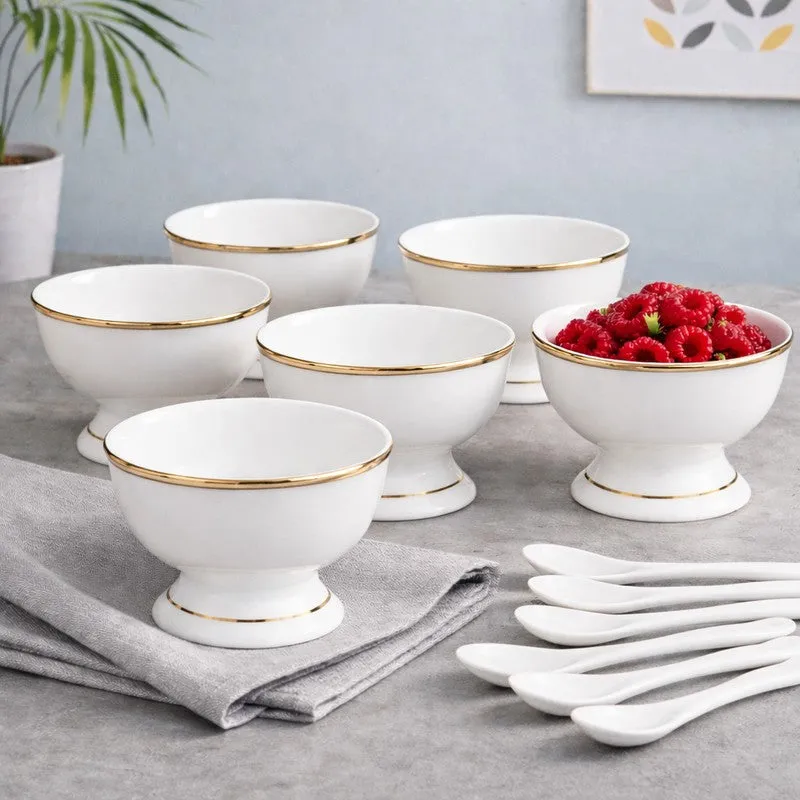 Sonaki Bone China Ice Cream Cups (160 ML Each) - Set of Six media 1