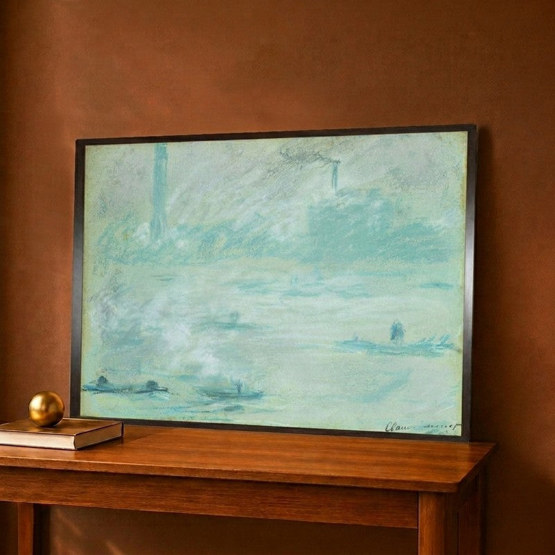 London Boats on the Thames Canvas Wall Painting - 18 x 12 Inches