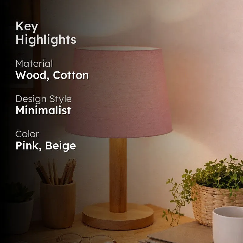 SolidGlow Wooden Table Lamp - Pink media 2