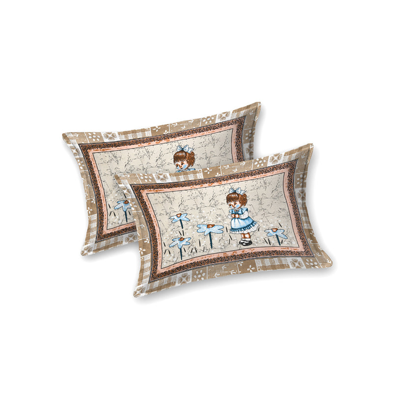 Princess Pets Kids Cotton Bedsheet (Beige) - 140 TC media 5