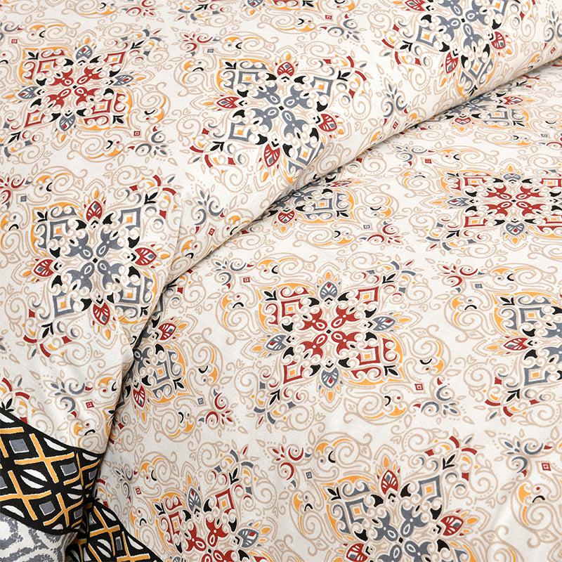 Rakta Ethnic Cotton Bedsheet (Ivory) - 180 TC media 4