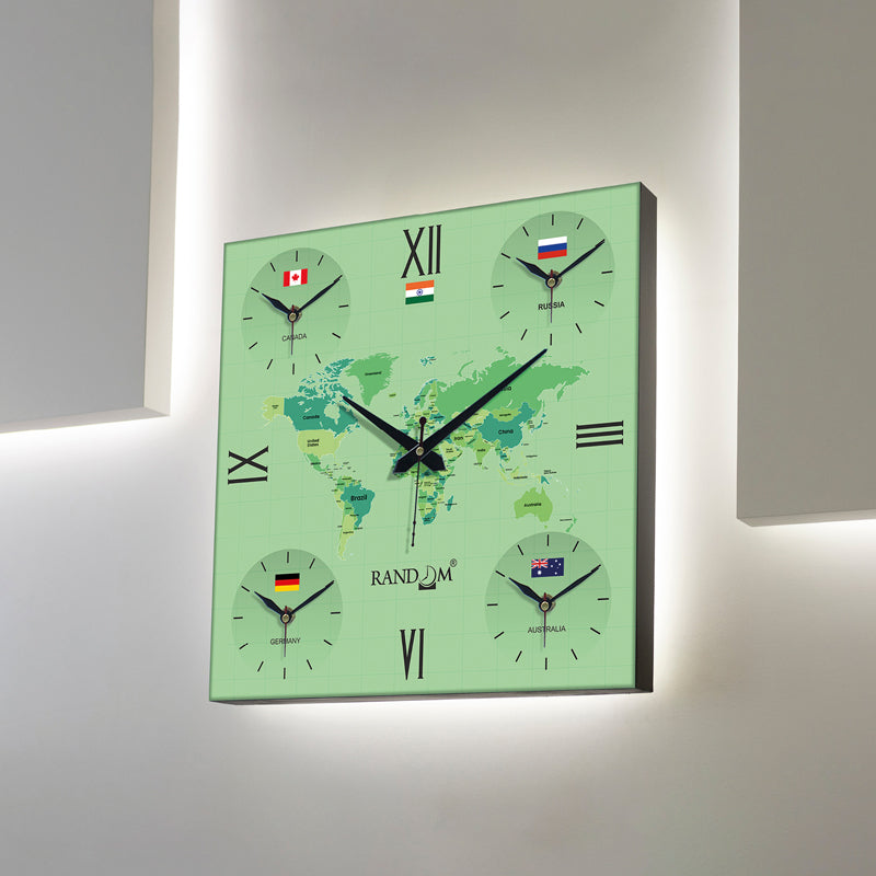 World Time Zone Wall Clock - Green media 4