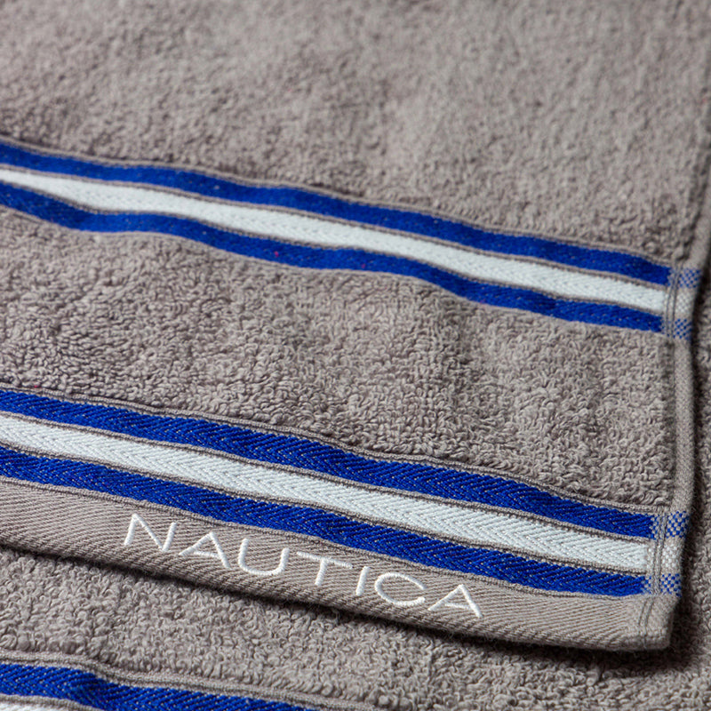Nautica Dual Down Cotton Bath Towel (Beige & Grow) - Set Of Two media 7