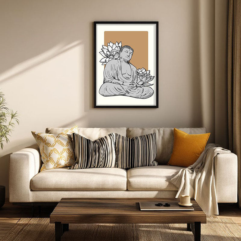 Shi Kamala Buddha Archival Paper Wall Art With Frame