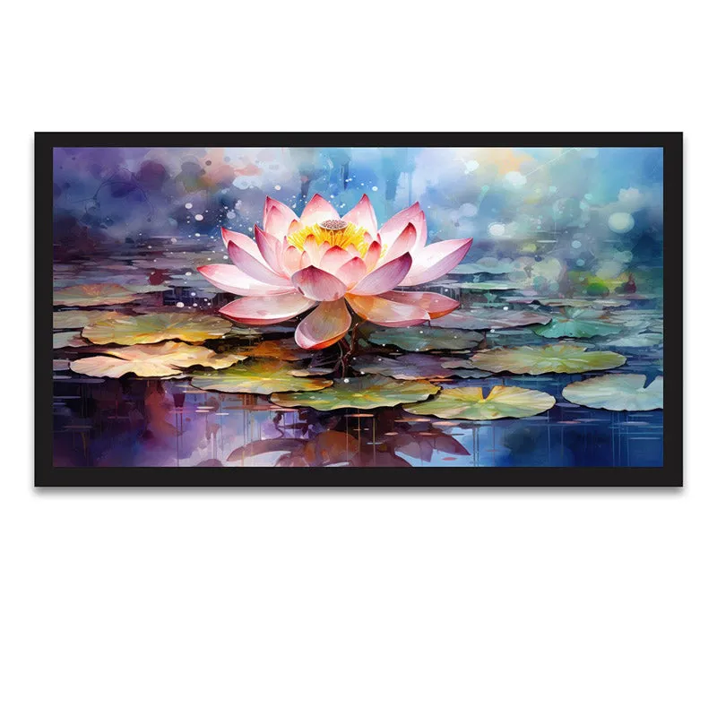 Lotus Blush Canvas Wall Painting With Frame media 6