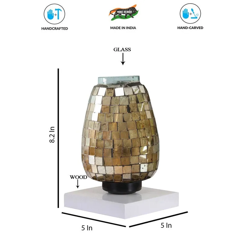 Crysteeva Mosaic Glass Table Lamp With Wooden Base media 9