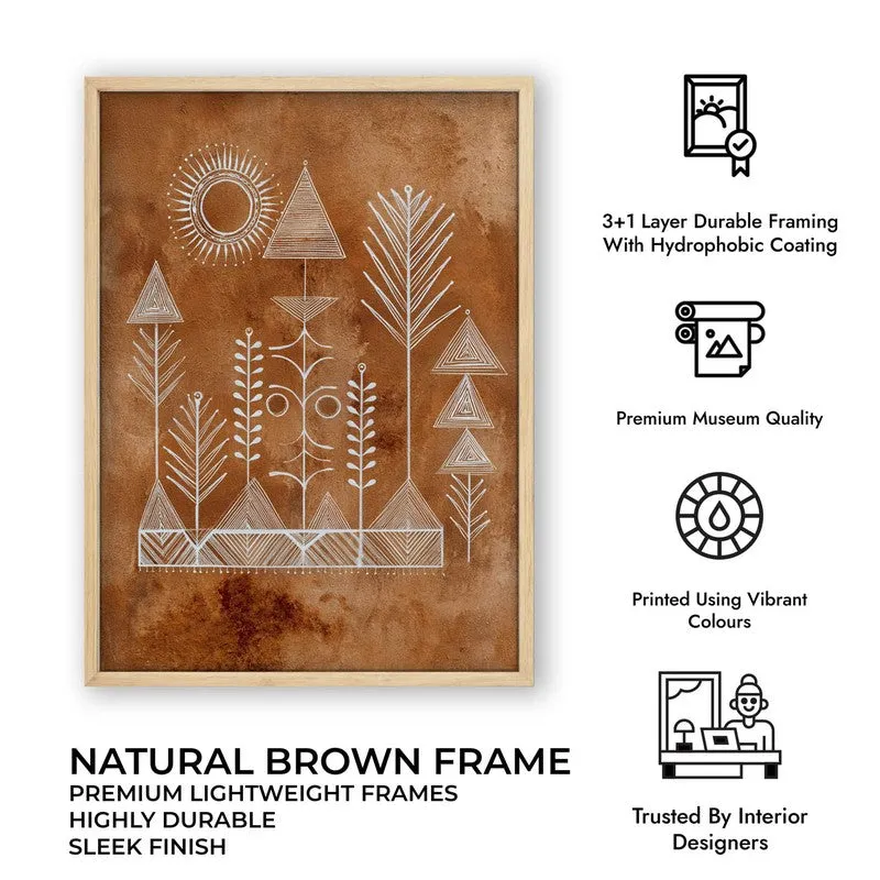Tribalin Canvas Wall Painting With Brown Frame media 11