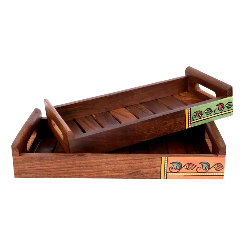 Aena Wooden Tray - Set Of Two media 2