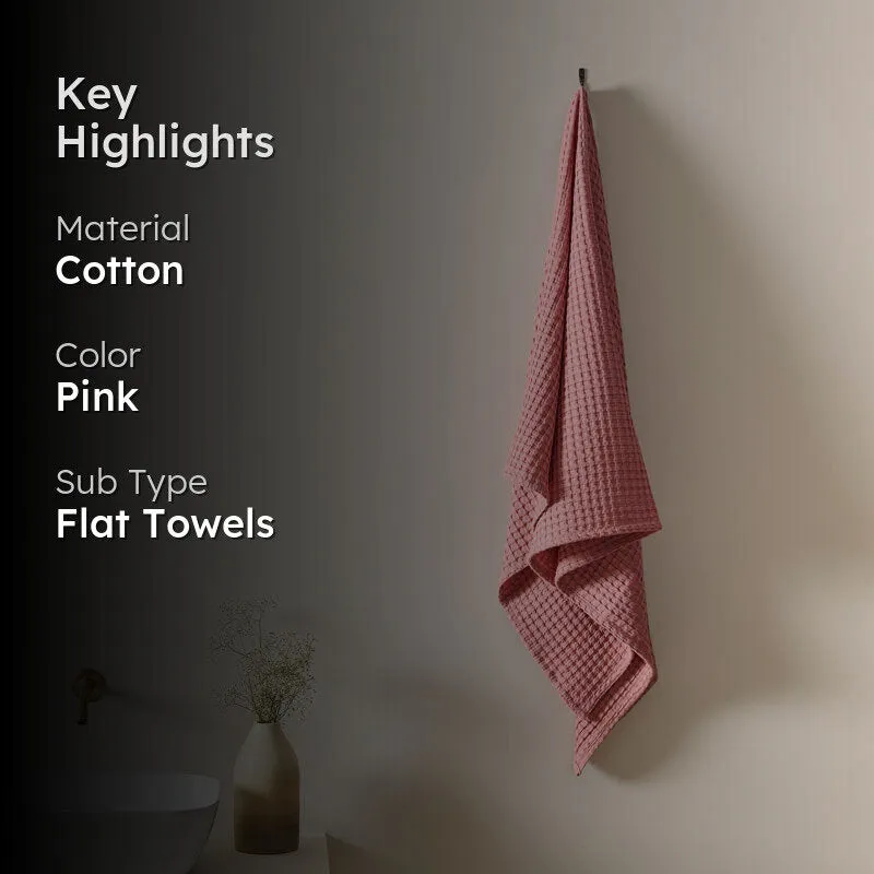 Rippley Soft Waffle Bath Towel (Pink) media 2