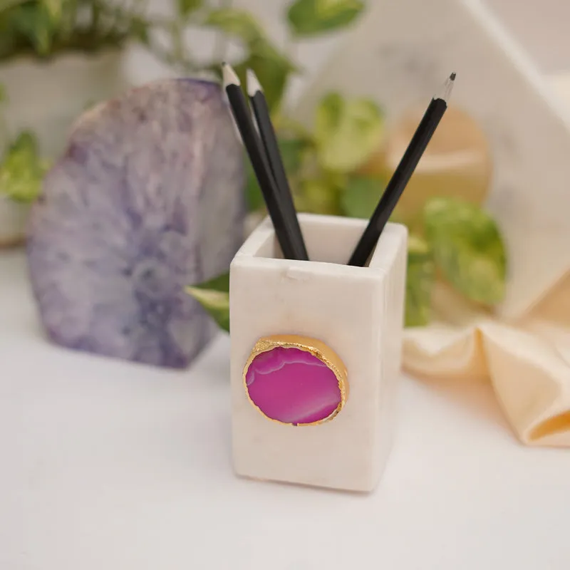 Kade Marble Agate Stationary Holder - Pink media 3