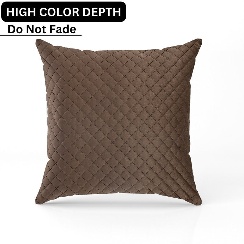Orson Quilted Velvet Cushion Cover (Brown) - Set Of Five media 7
