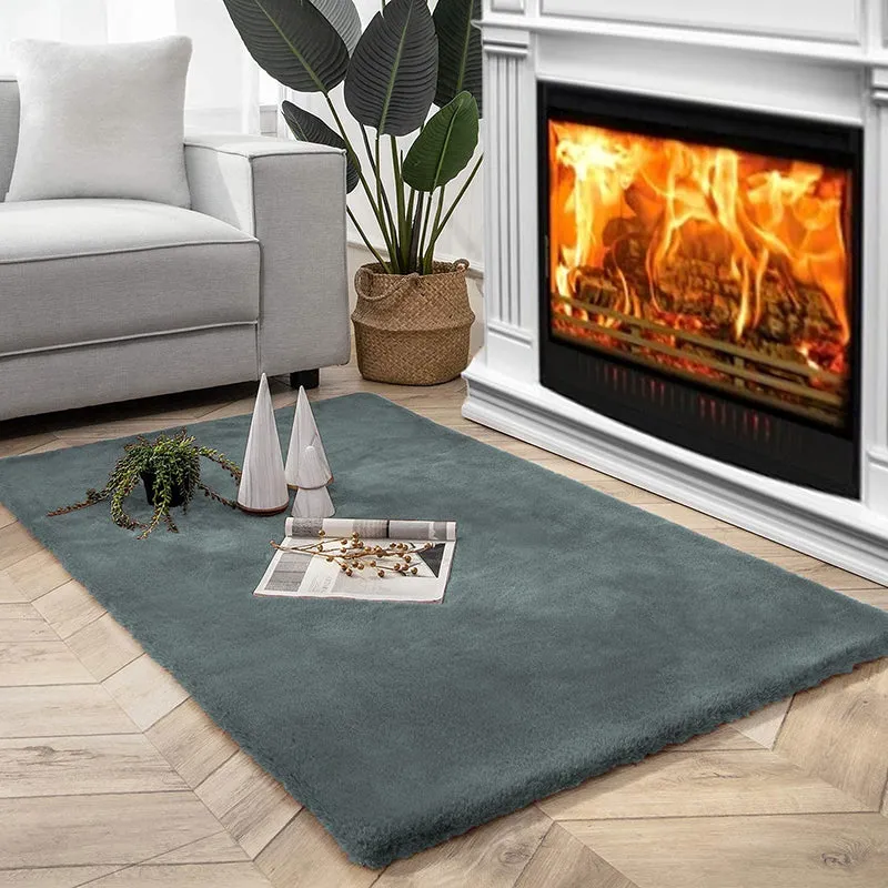 Ruffle Luxe Faux Fur Area Rug - Grey media 1