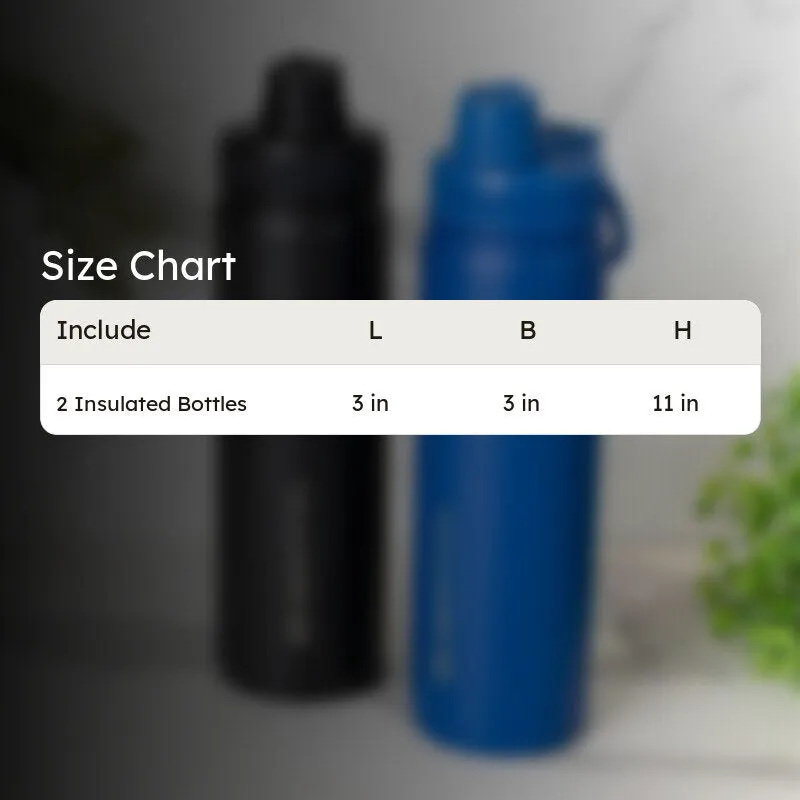 Drink Dazzle Hot & Cold Thermos Water Bottle (Black & Blue, 750 mL Each) - Set Of Two media 5