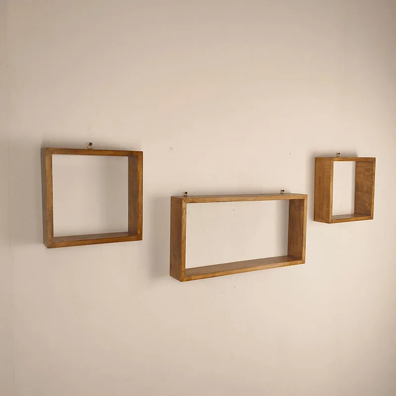 Spatia III Rectangular Shaped Set of 3 Wooden Wall Shelves media 4