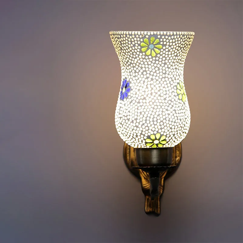 Adva Love Gleam Mosaic Glass & Metal Wall Lamp media 3