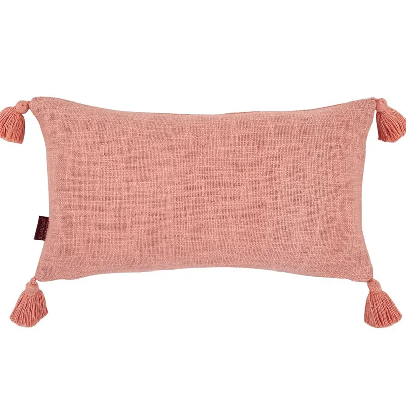 Claira Rectangle Solid Cushion Cover (Peach) - Set Of Two media 9